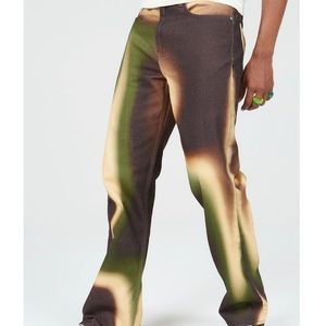 NWT sz 34 Jaded Man & Curly Fry Mixed Ombre Flare Fit Jeans London LDN 70's